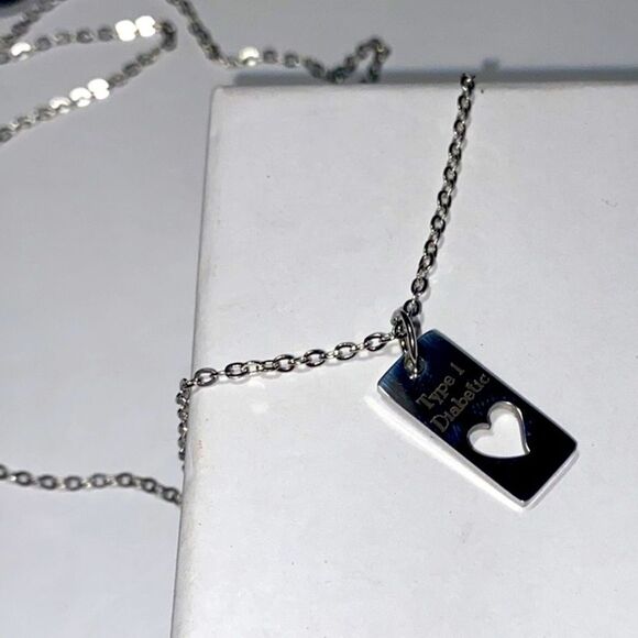 Dainty T1D, Medical Alert Necklace & Charm - Picture 4 of 12
